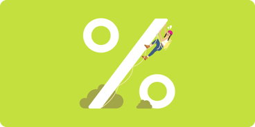 person climbing percentage symbol