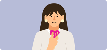 illustration of woman holding melting ice cream