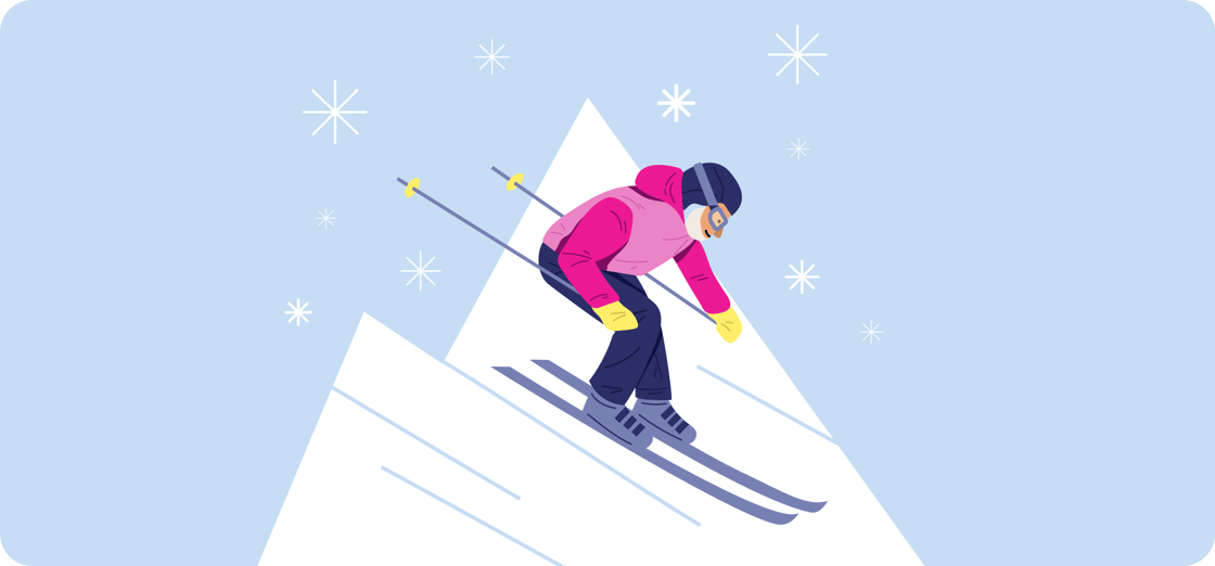 illustration of skiier going downhill 